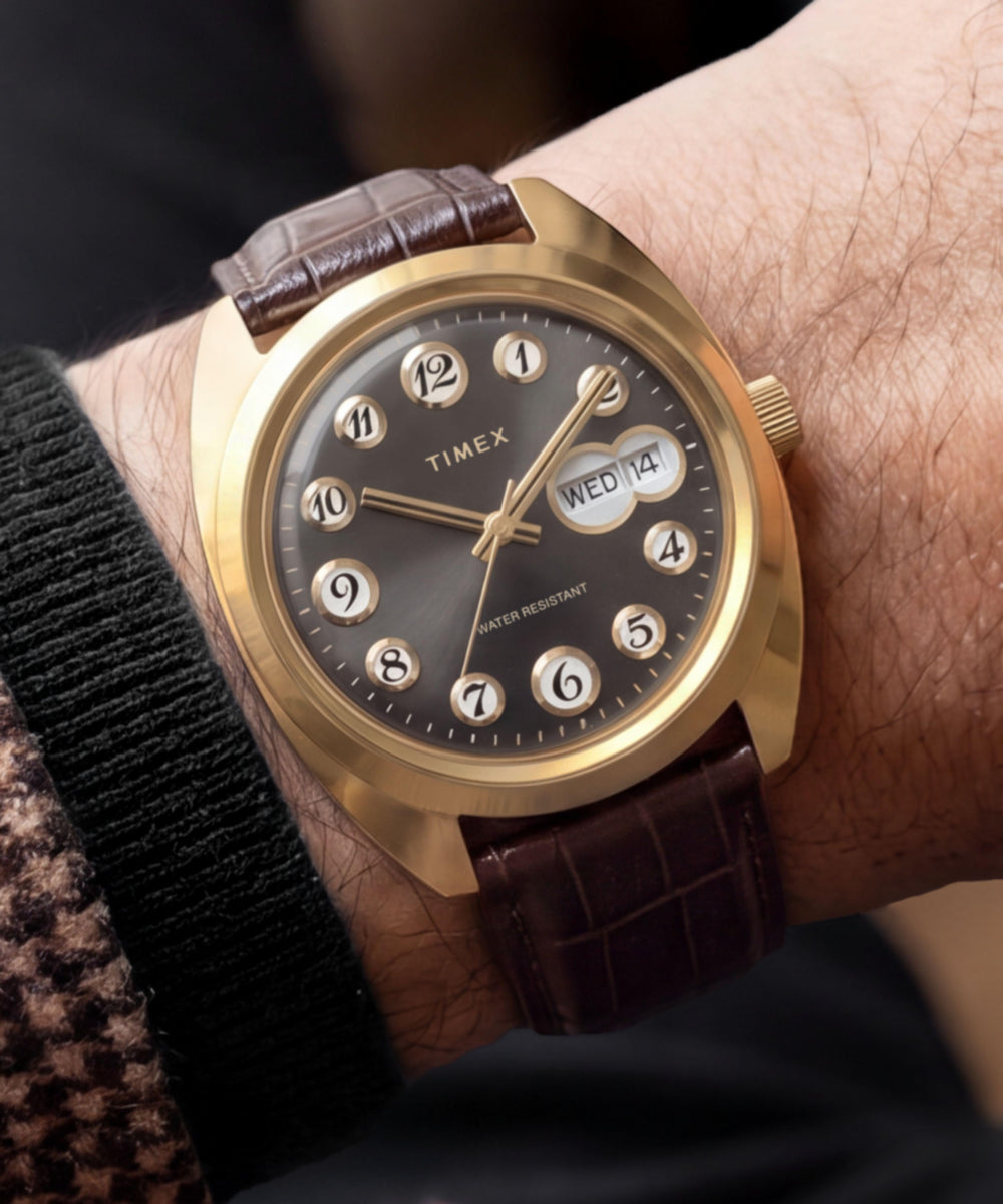 Timex® 1976 Rotary Phone Dial Reissue 37mm Leather Strap Watch — reference photo 2, demo listing