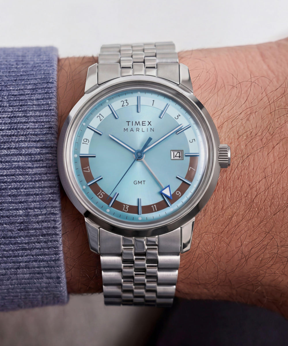 Marlin® Quartz GMT 40mm Stainless Steel Bracelet Watch — reference photo 2, demo listing