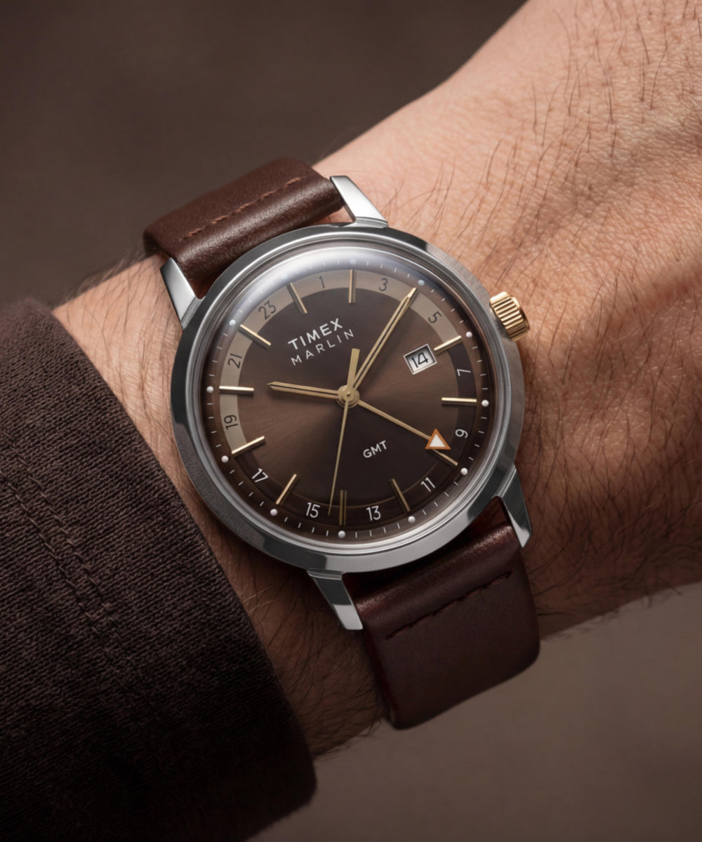 Marlin® Quartz GMT 40mm Leather Strap Watch — reference photo 2, demo listing