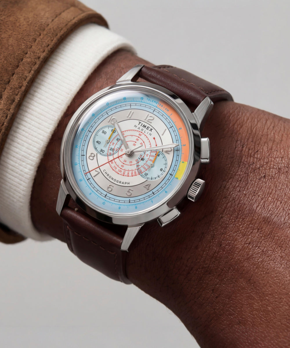 Marlin® Neo Classic Chronograph 40mm Leather Strap Watch — reference photo 2, demo listing